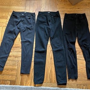 3 pairs of black jeans (2x Just Black, 1x BCG